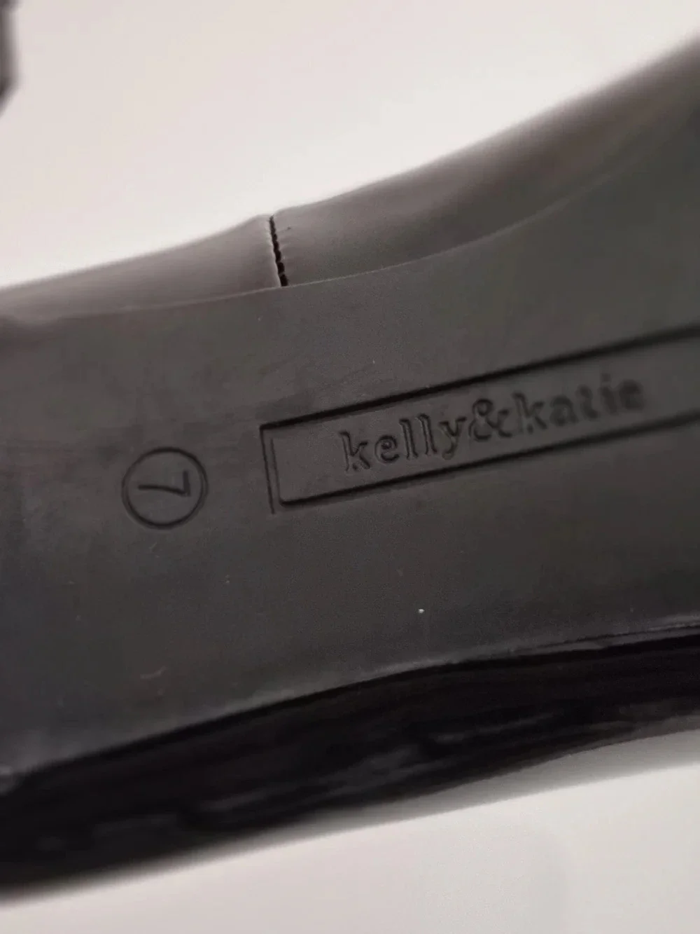 Kelly & Katie Black Patent Peep-Toe Heels